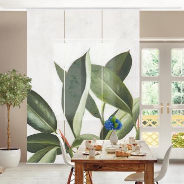 Sliding panel curtains set - Favorite Plants - Rubber Tree