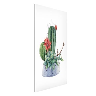 Magnetic memo board - Watercolour Cacti Illustration