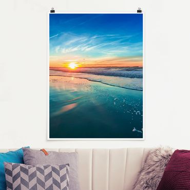 Poster beach - Romantic Sunset By The Sea