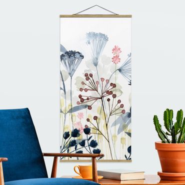 Fabric print with poster hangers - Wildflower Watercolour I
