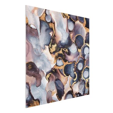 Print on forex - Marble Watercolour With Gold