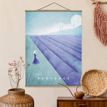 Fabric print with poster hangers - Travel Poster - Provence
