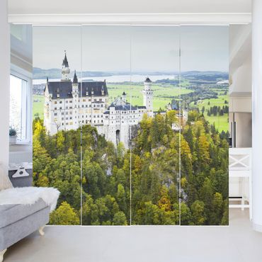 Sliding panel curtains set - Castle Neuschwanstein Panorama