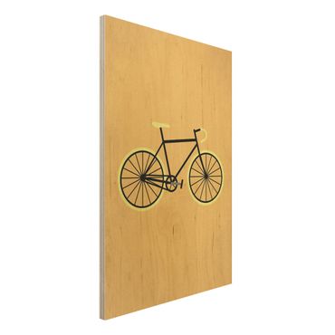 Print on wood - Bicycle In Yellow