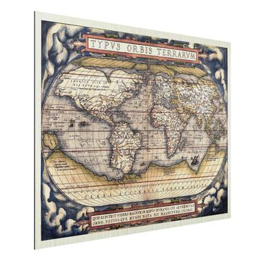 Print on aluminium - Historic World Map Typus Orbis Terrarum