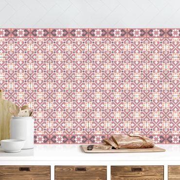 Kitchen wall cladding - Geometrical Tile Mix Hearts Orange