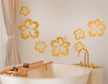 Wall sticker - No.71 Hibiscus Gold
