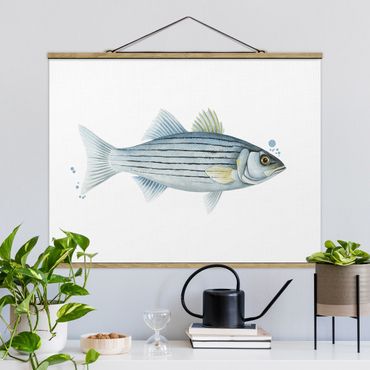 Fabric print with poster hangers - Color Catch - White Perch