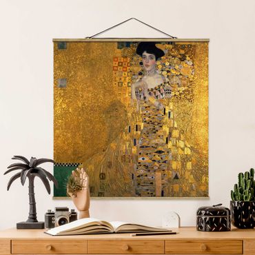 Fabric print with poster hangers - Gustav Klimt - Portrait Of Adele Bloch-Bauer I