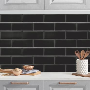 Kitchen wall cladding - Ceramic Tiles Black