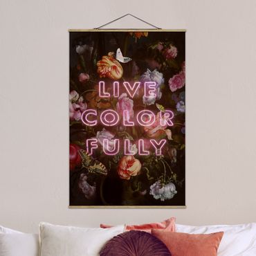 Fabric print with poster hangers - Live Colour Fully