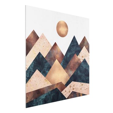 Print on forex - Geometric Mountains Bronze