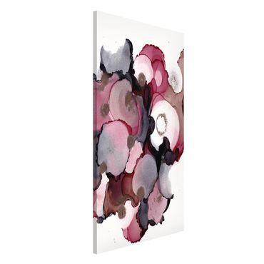 Magnetic memo board - Pink Beige Drops With Pink Gold