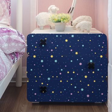 Adhesive film - Nightsky Children Pattern With Colourful Stars