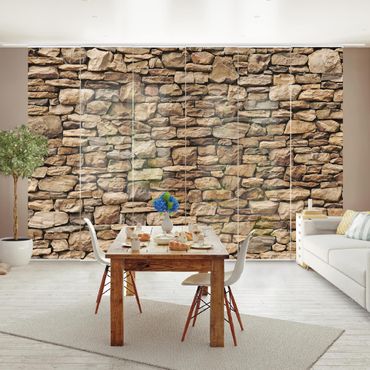 Sliding panel curtains set - American Stone Wall