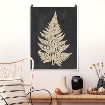 Poster flowers - Fern With Linen Structure I