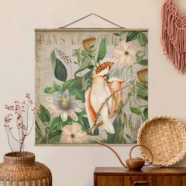 Fabric print with poster hangers - Colonial Style Collage - Galah