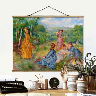 Fabric print with poster hangers - Auguste Renoir - Young Ladies Playing Badminton
