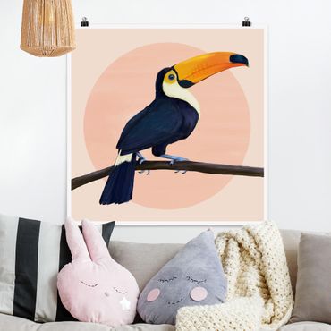 Poster - Illustration Bird Toucan Painting Pastel