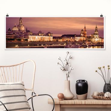Panoramic poster architecture & skyline - Canaletto Dresden