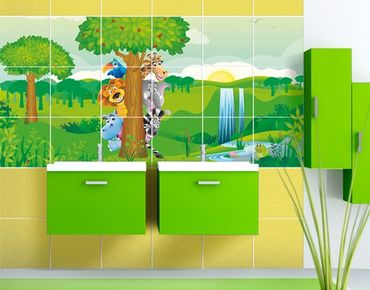 Tile sticker - No.BF1 Jungle Animals