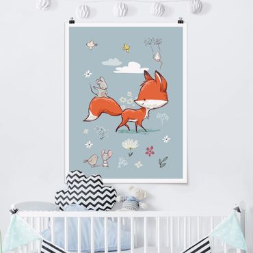 Poster kids room - Fox And Mouse On The Move