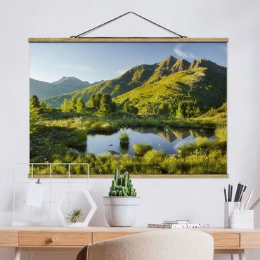 Fabric print with poster hangers - View From Hirschbichl The Defereggental