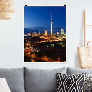 Poster architecture & skyline - TV Tower At Night