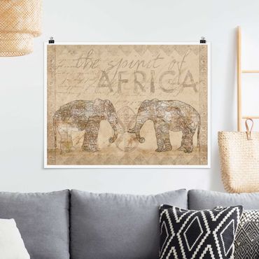 Poster - Vintage Collage - Spirit Of Africa