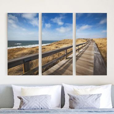 Print on canvas 3 parts - Stroll At The North Sea