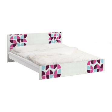 Adhesive film for furniture IKEA - Malm bed 180x200cm - Retro Circles Pattern Design