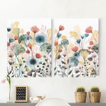 Print on canvas - Wildflowers In Summer Set I