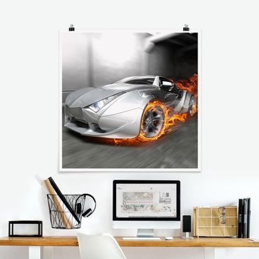 Poster - Supercar In Flames