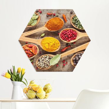 Forex hexagon - Spices On Wooden Spoon