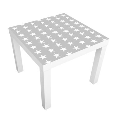Adhesive film for furniture IKEA - Lack side table - White Stars On Grey Background