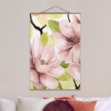 Fabric print with poster hangers - Magnolia Blushing II