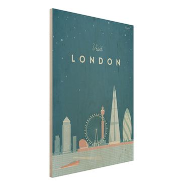 Print on wood - Travel Poster - London