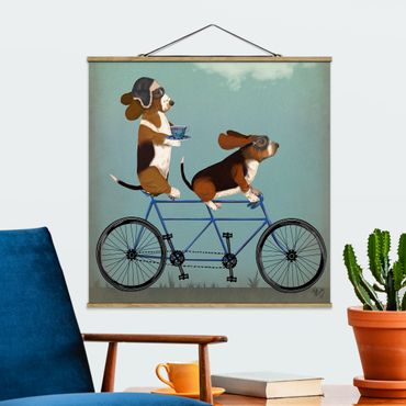 Fabric print with poster hangers - Cycling - Bassets Tandem