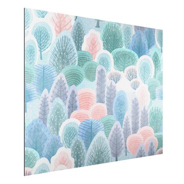 Print on aluminium - Happy Forest In Pastel