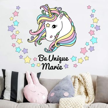 Wall sticker - Unicorn Illustration Pastel Stars
