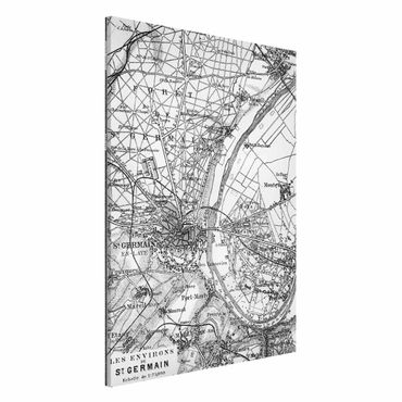 Magnetic memo board - Vintage Map St Germain Paris