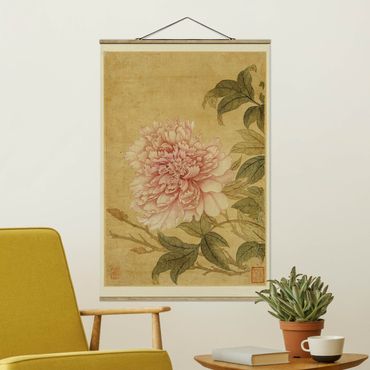 Fabric print with poster hangers - Yun Shouping - Chrysanthemum