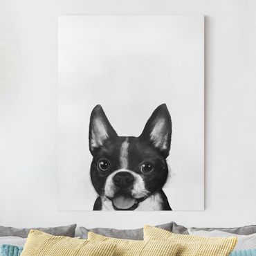 Canvas print - Illustration Dog Boston Black And White Painting
