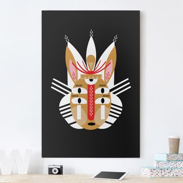 Print on canvas - Collage Ethno Mask - Rabbit