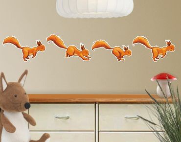 Wall sticker - Squirrels Parade