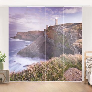Sliding panel curtains set - Cliffs And Lighthouse