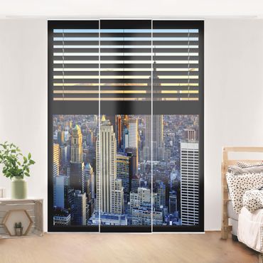 Sliding panel curtains set - Window View Blinds - Sunrise New York