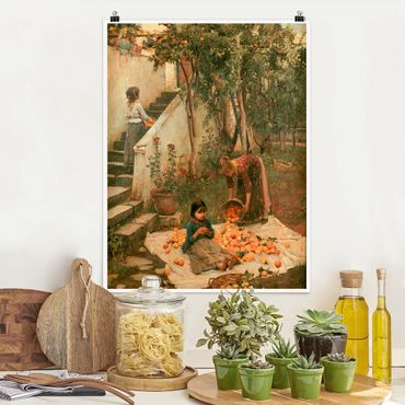 Poster - John William Waterhouse - The Orange Pickers