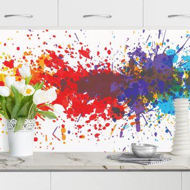Kitchen wall cladding - Rainbow Splatter