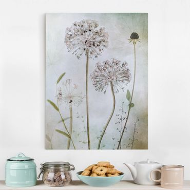 Print on canvas - Allium flowers in pastel